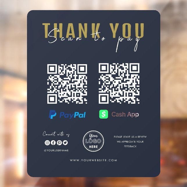 Thank you Scan to Pay Logo QR Code Payment Navy (Sheet 2)