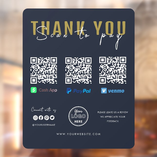Thank you Scan to Pay Logo QR Code Payment Navy (Sheet 2)