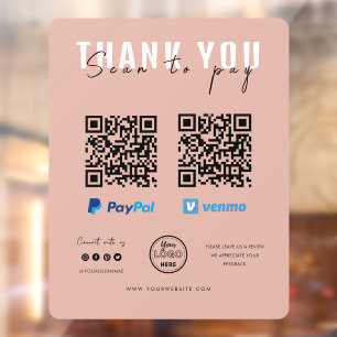 Thank you Scan to Pay Logo QR Code Payment Pink
