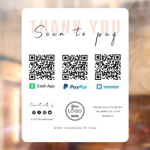 Thank you Scan to Pay Logo QR Code Payment White