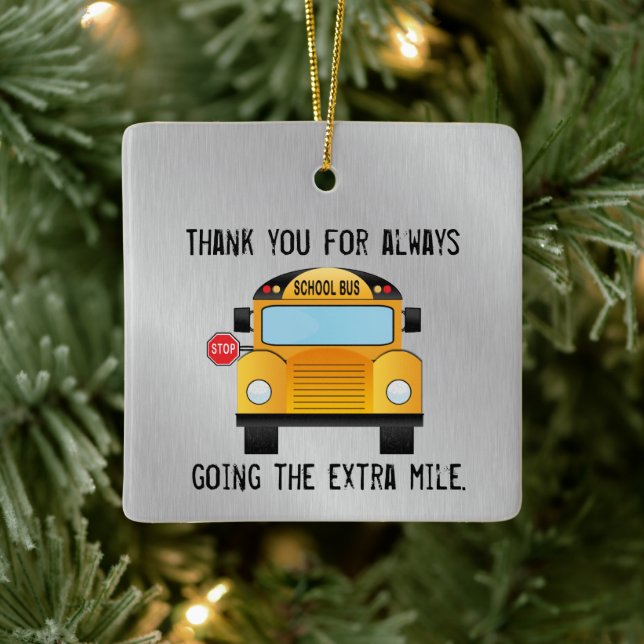 Thank You, School Bus Driver Ceramic Ornament (Tree)