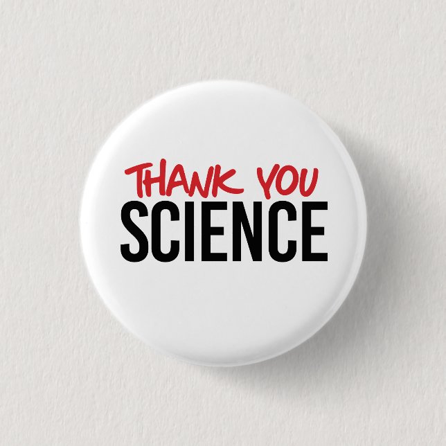 Thank you science 3 cm round badge (Front)
