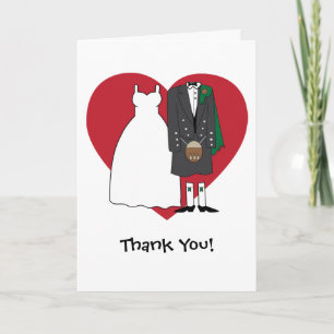 Thank You Scottish Bride & Groom Card