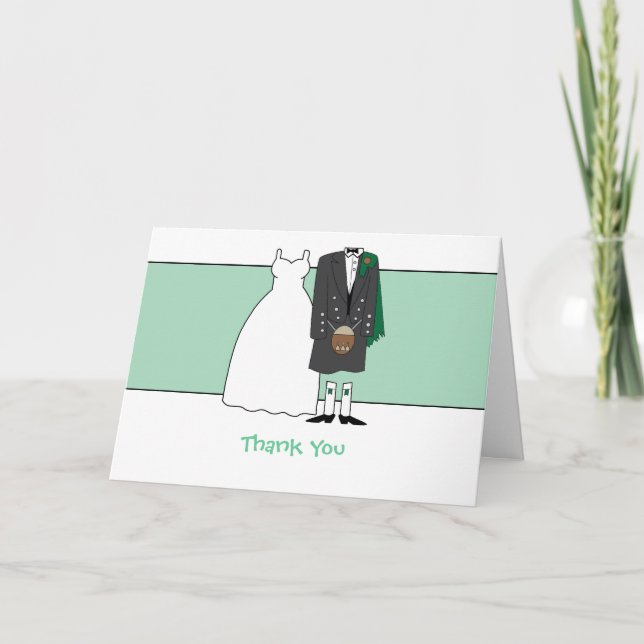 Thank You Scottish Wedding Bride & Groom Card (Front)