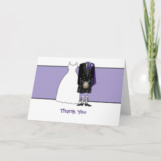 Thank You Scottish Wedding Bride & Groom - purple
