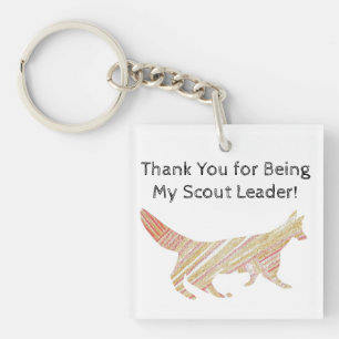 Thank You Scout Leader Scouts Artistic Fox Key Ring