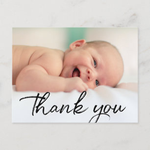 Thank you Script Baby Photo Birth Announcement