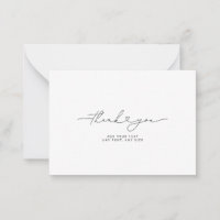 Thank You Script Heart Elegant 3,5"X2.5"