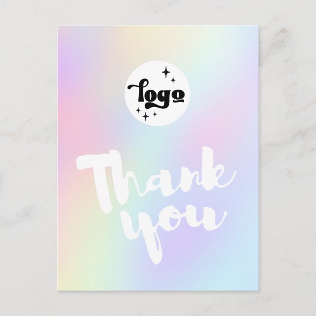 thank you script on pastel colours background postcard (Front)