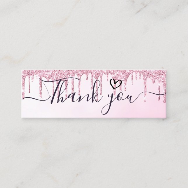 thank you script pink glitter insert business (Front)