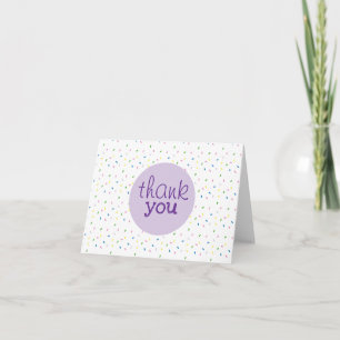 Thank You Script Purple Sprinkles Pattern Card