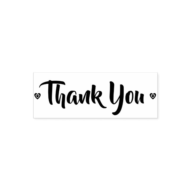 Thank You Script Retro Hearts Self-inking Stamp (Design)