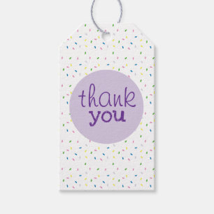 Thank You Script Sprinkles Pattern Gift Tags