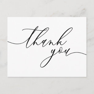 Thank You Script Text Clean Custom Photo Postcard