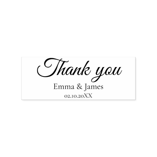 Thank You Script  Wedding Rubber Stamp (Stamped)