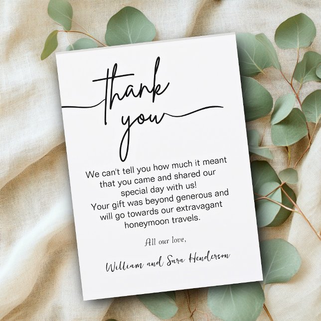 Thank You Script Wedding Thank You Postcards (Thank You Script Wedding Thank You Postcards)