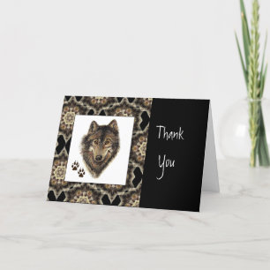 Thank You, Scripture, John 1:16,Wolf Animal Thank You Card