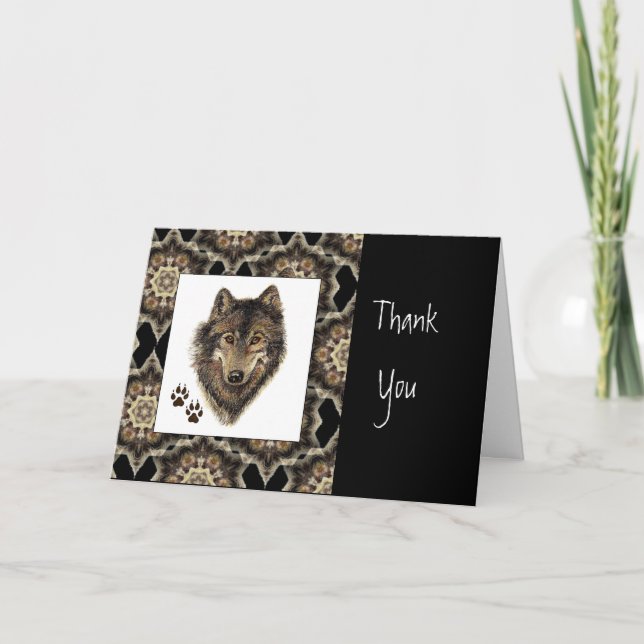 Thank You, Scripture, John 1:16,Wolf Animal You Card (Front)