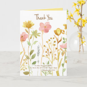 Thank You Scripture Thessalonians Wildflowers Card