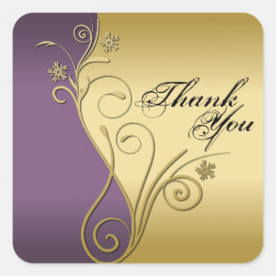 Thank You Seal - Classy Purple & Gold Wedding