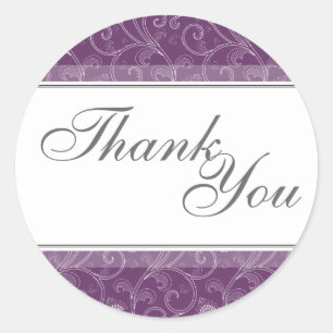 Thank You Seal - Deep Purple Victorian Wedding