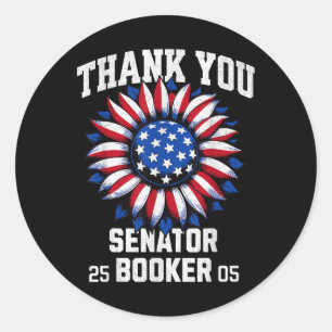 Thank You Senator Cory Booker 25_05 For Women Men Classic Round Sticker