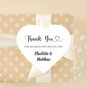 Thank you sharing our day bride groom wedding heart sticker