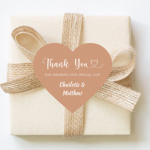 Thank you sharing our day terracotta cream wedding heart sticker