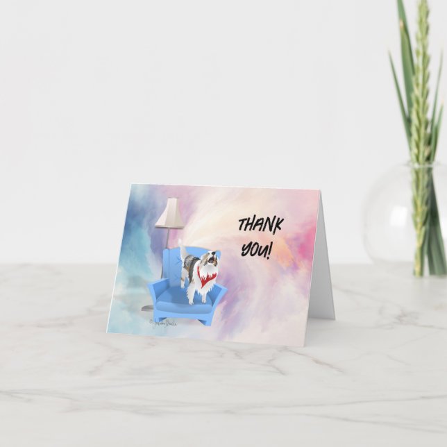 Thank You Sheltie Dog Holiday Card (Front)