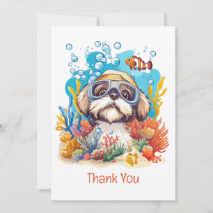 Thank You Shih Tzu Dog Snorkeling Coral Reef