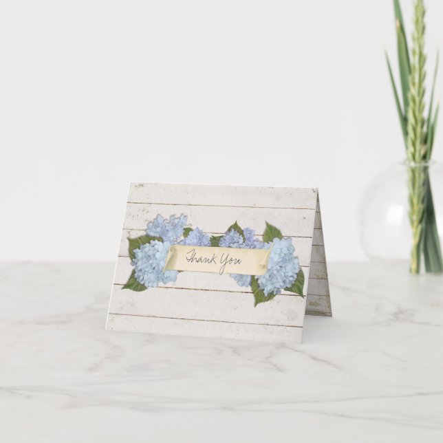 Thank You Shiplap Wooden Wood Board Blue Hydrangea (Front)