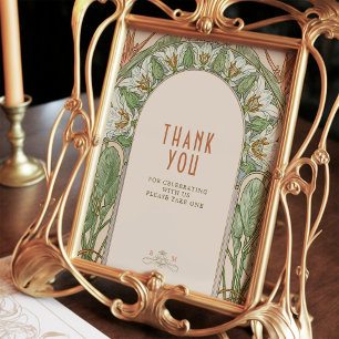 Thank You Sign Guests Vintage Art Nouveau by Mucha