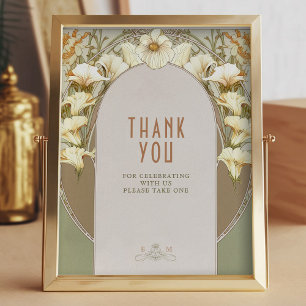 Thank You Sign Guests Vintage Art Nouveau by Mucha