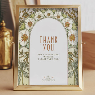 Thank You Sign Guests Vintage Art Nouveau by Mucha