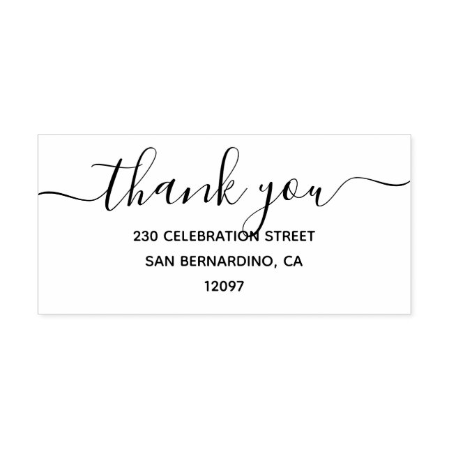 Thank You Signature Script Font Rubber Stamp (Imprint)