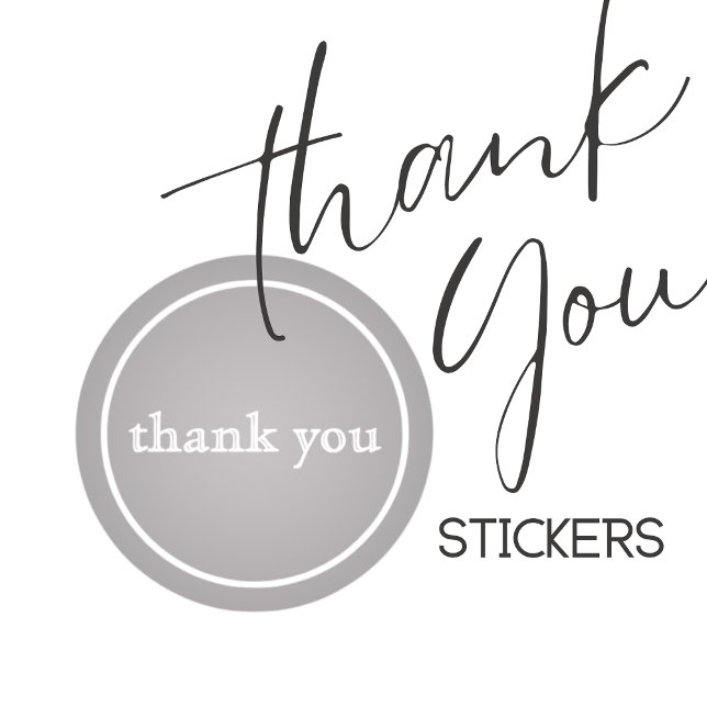 thank you silver classic round sticker (Creator Uploaded)