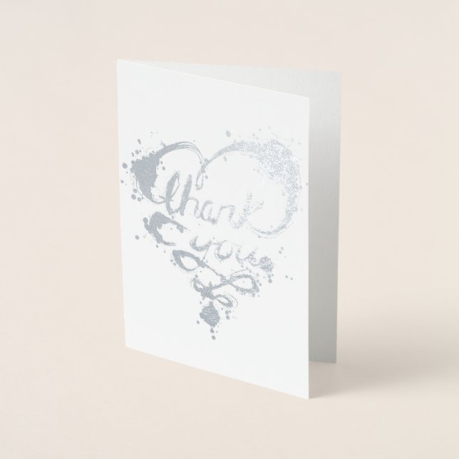 thank you silver foil lights card (Front)