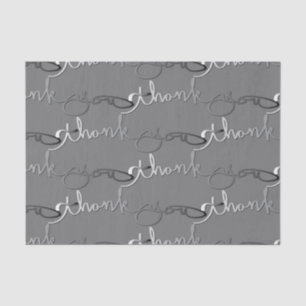 "Thank you" Silvery Gradient Hand-Written Tissue Paper