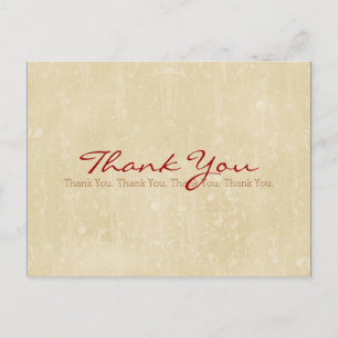 Thank You Simple Beige Grunge Background Postcard