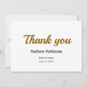 thank you simple black red classy add  graduation  card