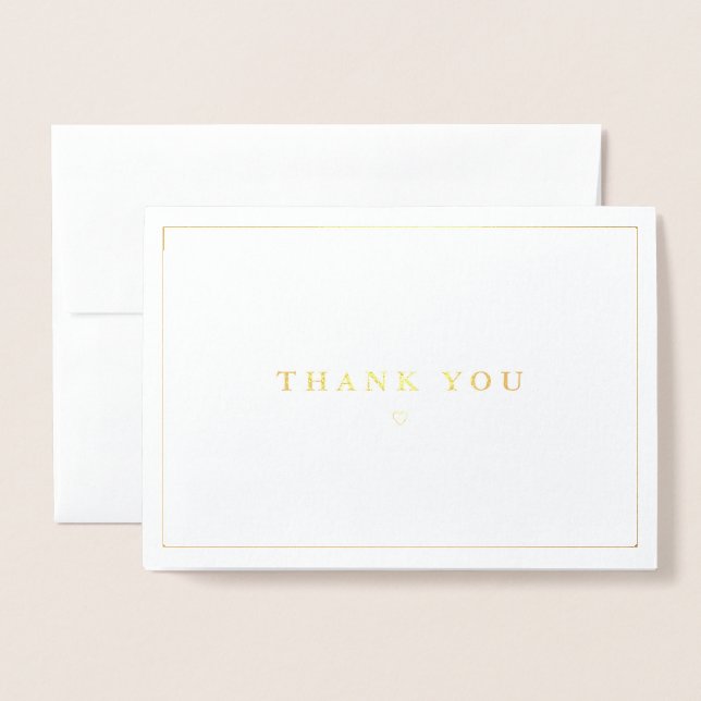 Thank You simple calligraphy Gold Foil Card (Front With Envelope)