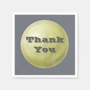 Thank You Simple Gold Circle Gratitude Meal Napkin