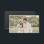thank you simple handwriting wedding photo magnet<br><div class="desc">thank you simple handwriting wedding photo magnet</div>