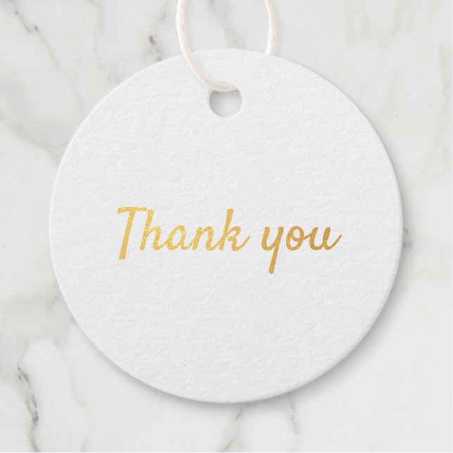thank you simple minimal circle foil gift tag (Front)