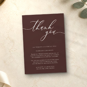 Thank you simple minimalist Chocolate Brown Enclosure Card