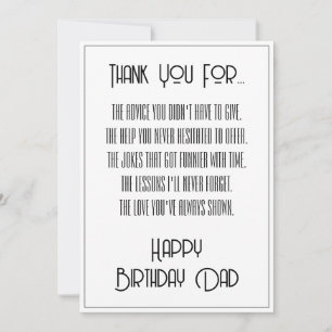 Thank You... Simple Script Happy Birthday Dad Card