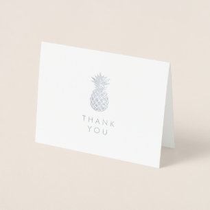 Thank You   Simply Silver Pineapple Foil Card