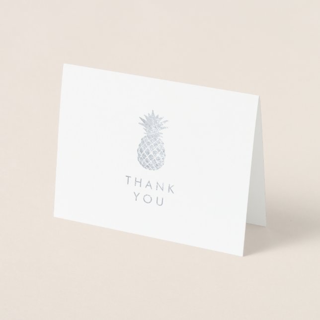 Thank You | Simply Silver Pineapple Foil Card (Front)