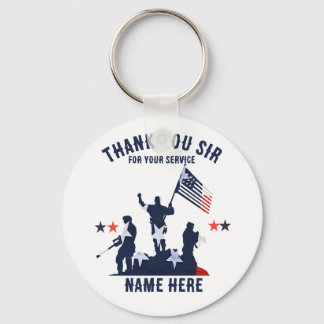 Thank You Sir For Your Service Personalised Key Ring