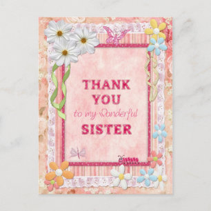 Thank you sister, flowers craft card